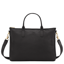 Le Foulonné S Briefcase , Black - Leather