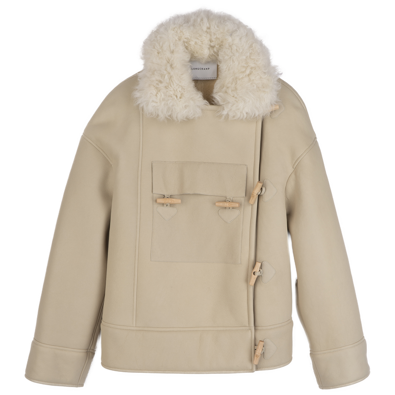 Coat , Ecru - Leather  - View 1 of  5