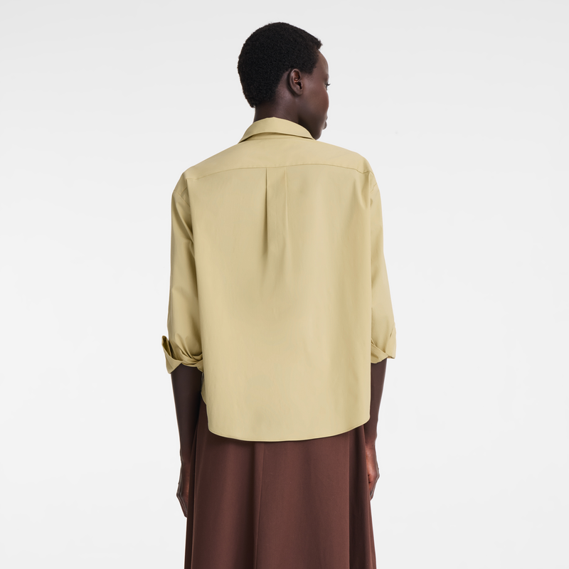 Shirt , Pistachio - Cotton poplin  - View 3 of  5