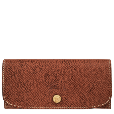 &Eacute;pure Long continental wallet , Brown - Leather