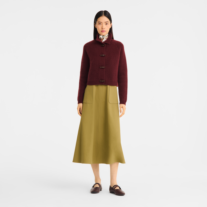 Cardigan , Burgundy - Knit  - View 2 of  6