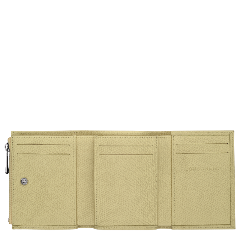 Le Roseau Compact wallet , Pistachio - Leather  - View 3 of  3