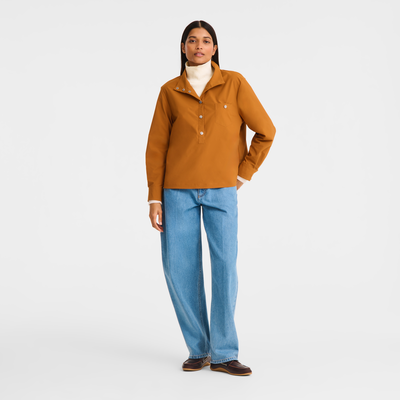 Top , Caramel - Technical poplin