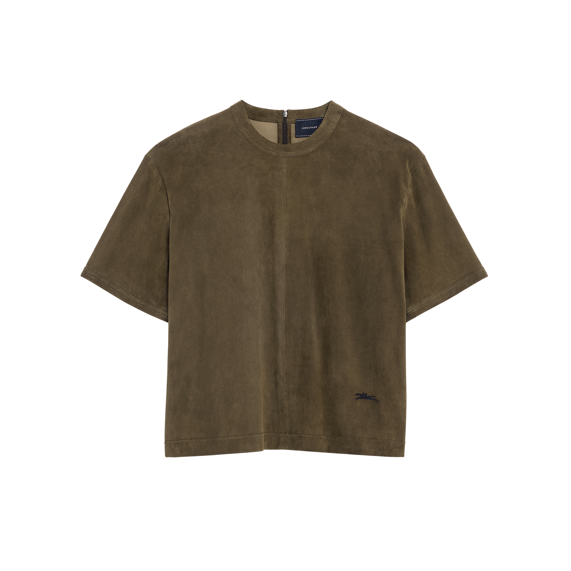 null Short leather top, Khaki