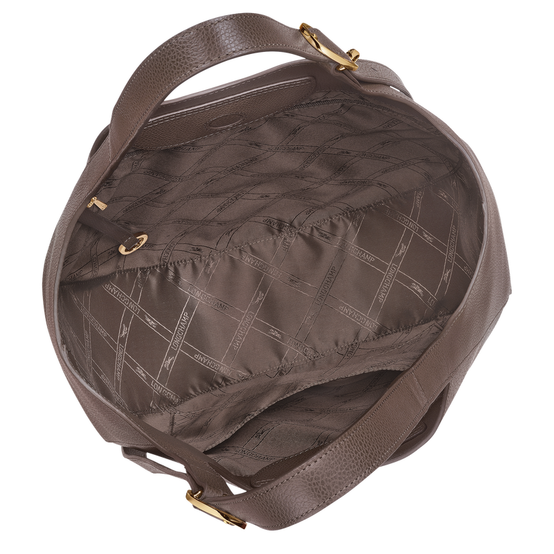 Le Foulonn&eacute; XL Tote bag , Taupe - Leather  - View 5 of  6