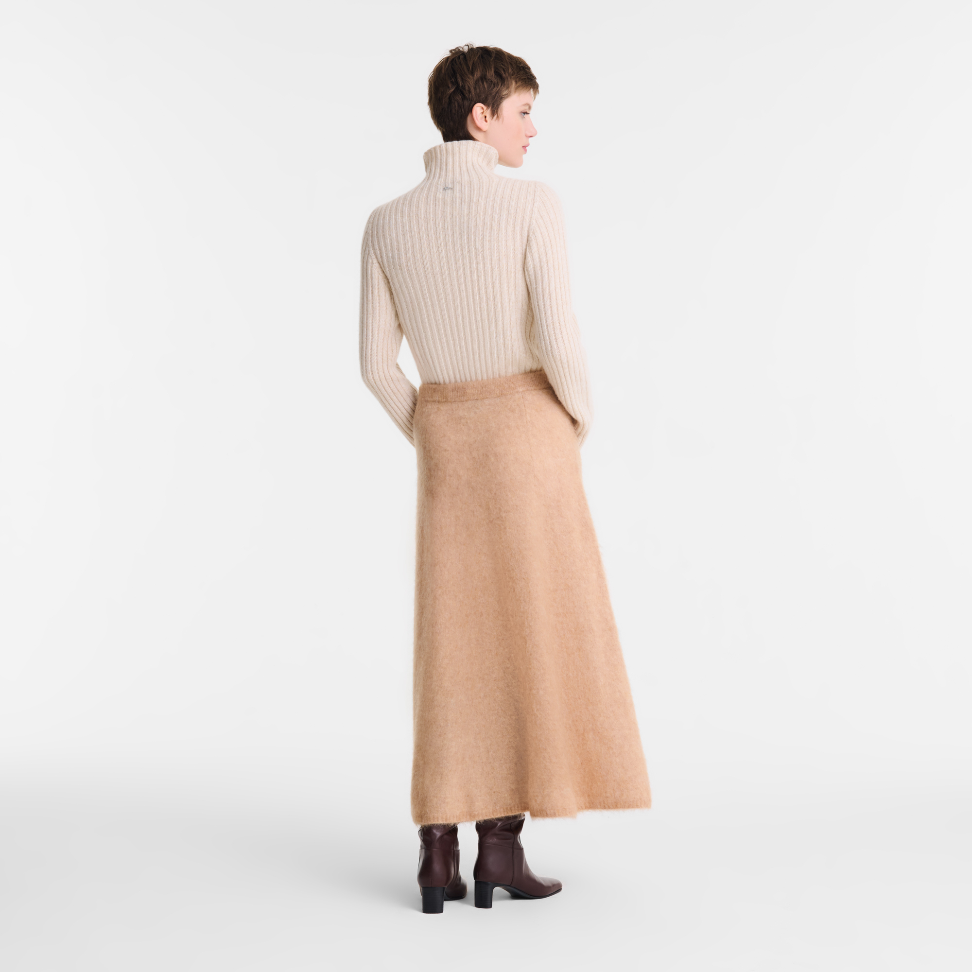 Midi skirt, Biscuit - View 3 of
6 - zoom in null Midi skirt, Biscuit