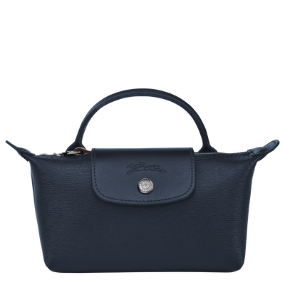 Le Pliage City Pouch with handle , Navy - Canvas
