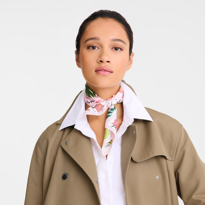 Pink and Green Silk scarf 50 , Ballerina - Silk
