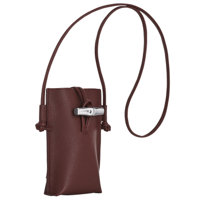 Le Roseau Phone case , Burgundy - Leather