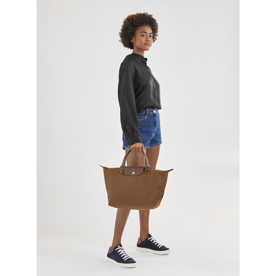 Le Pliage Original M Handbag , Cognac - Recycled canvas