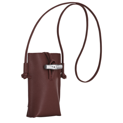 Le Roseau Phone case , Burgundy - Leather