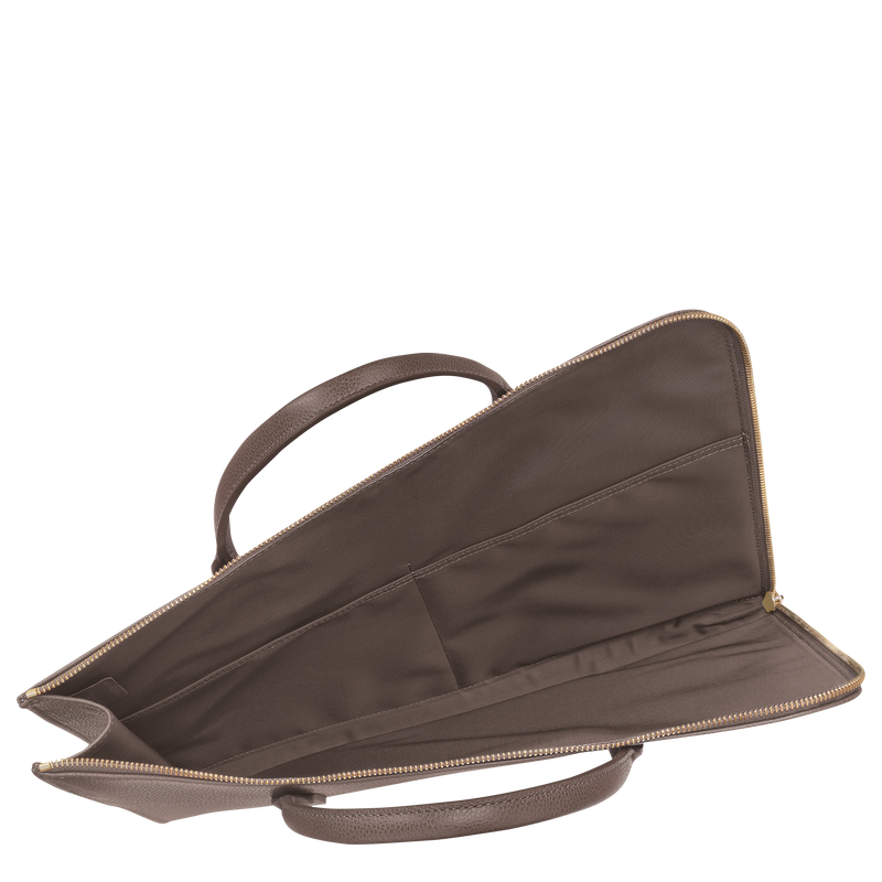 Le Foulonn&eacute; S Briefcase , Taupe - Leather  - View 5 of  5