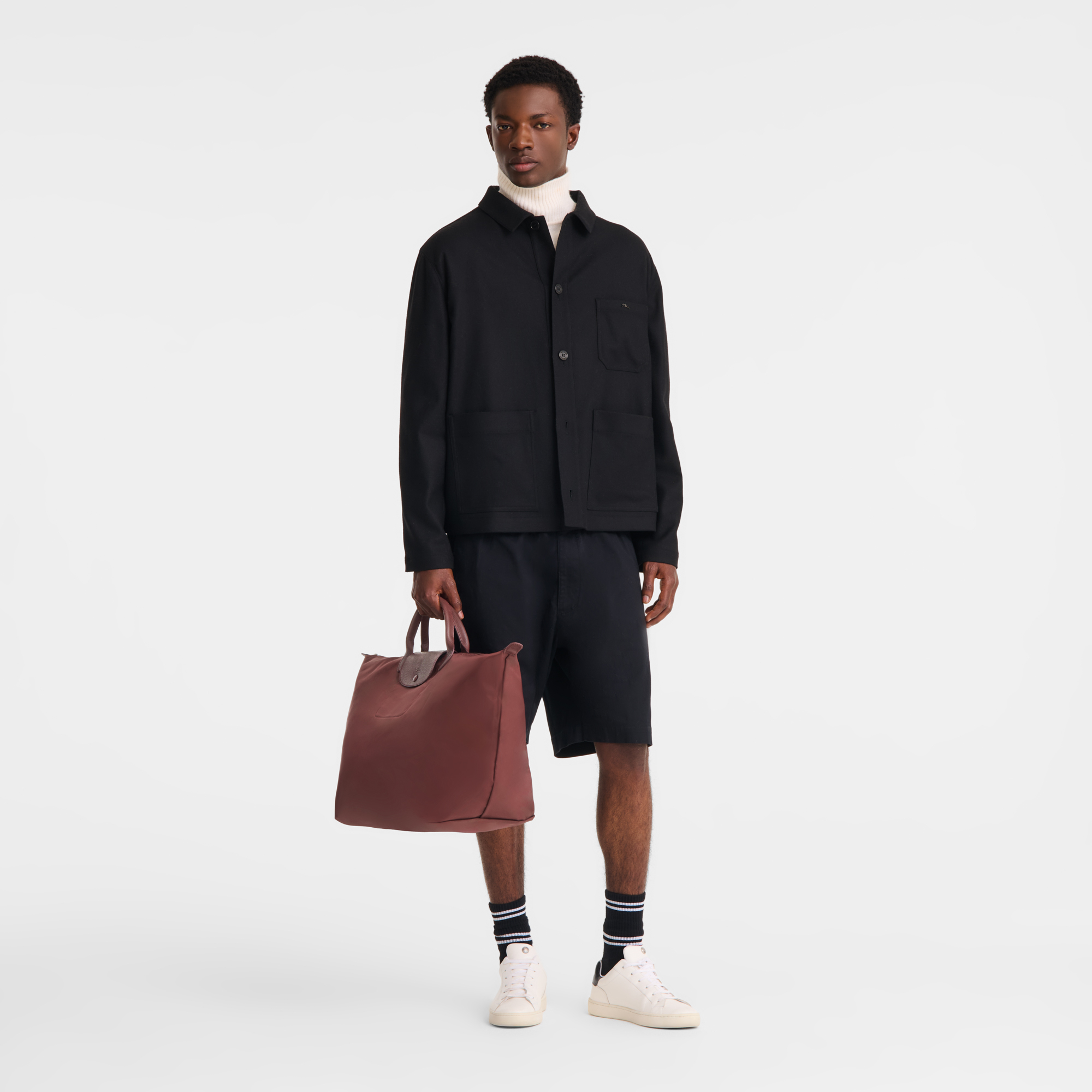 Le Pliage One Travel bag L, Burgundy