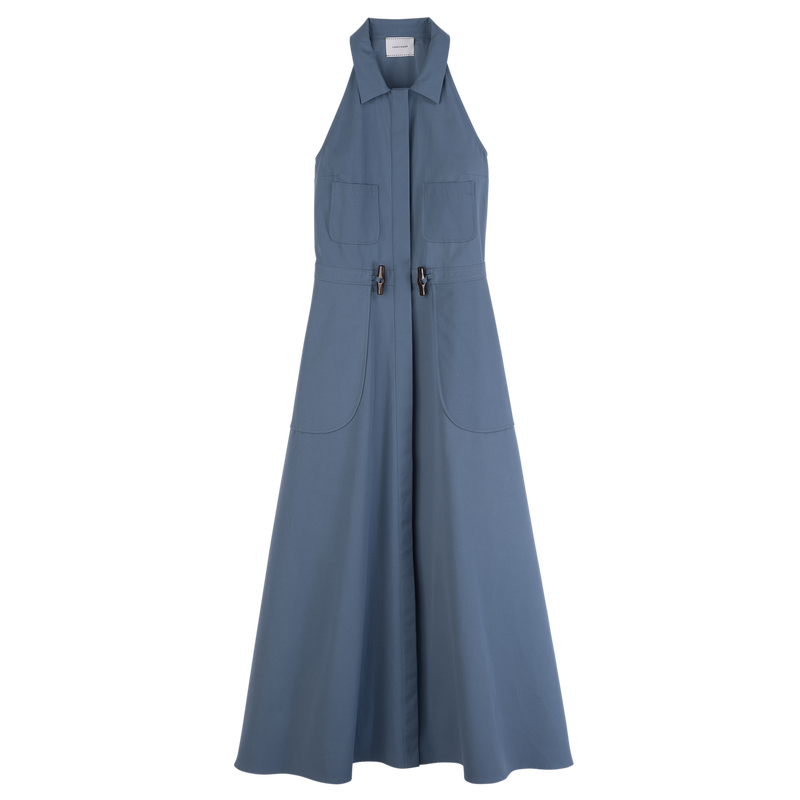 Long dress , Slate - Popelin  - View 1 of  4