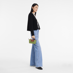 Le Pliage Original Pouch with handle , Lichen - Recycled canvas