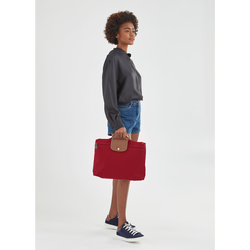 Le Pliage Original S Briefcase , Red - Recycled canvas