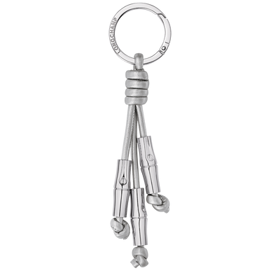Le Roseau Key ring , Silver - Leather