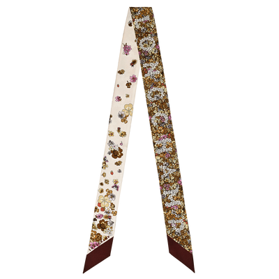 Frise Fleurie Headband , Burgundy - Silk