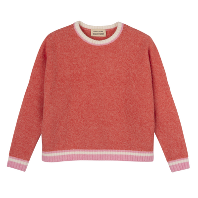 Round collar jumper , Coral/Pink - Knit