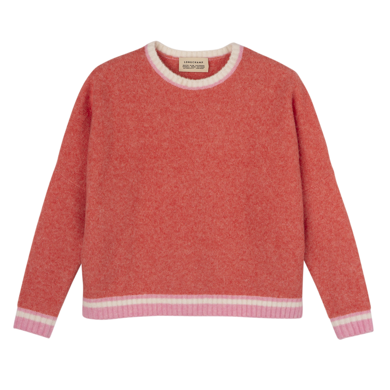Round collar jumper , Coral/Pink - Knit  - View 1 of  5
