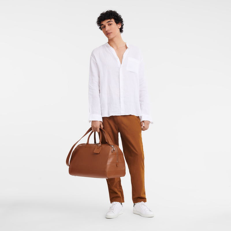 Le Foulonn&eacute; L Travel bag , Caramel - Leather  - View 2 of  4