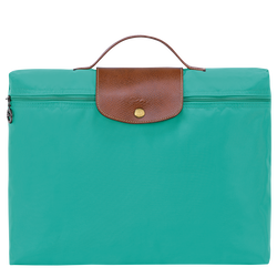 Le Pliage Original S Briefcase , Turquoise - Recycled canvas