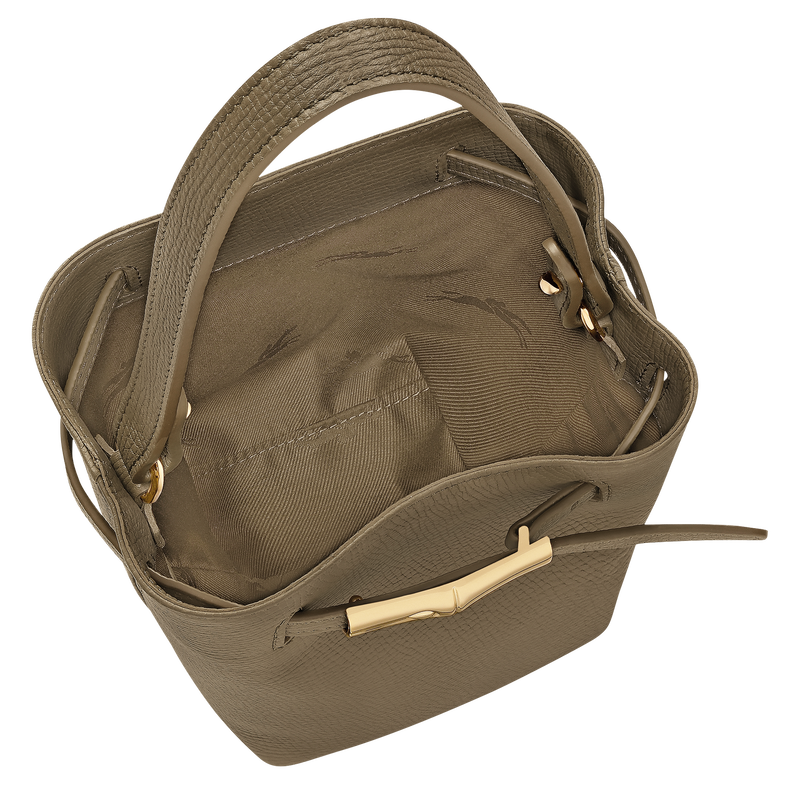 Le Smart XS Bucket bag , Olive - Leather  - View 5 of  6