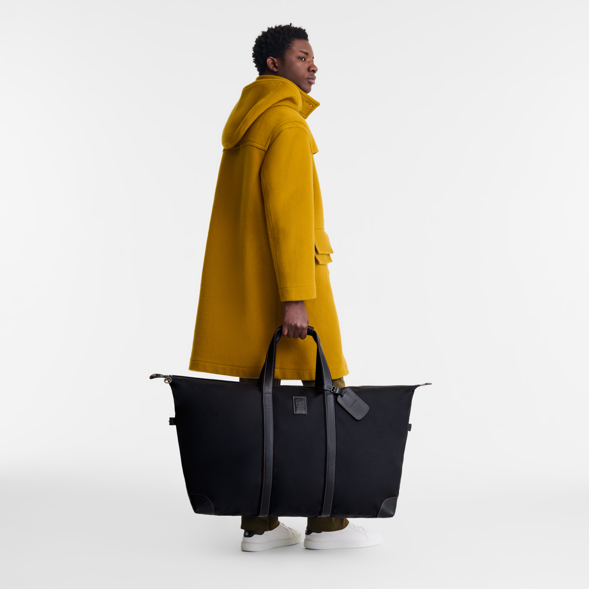 Boxford XL Travel bag Black - Recycled canvas | Longchamp TH