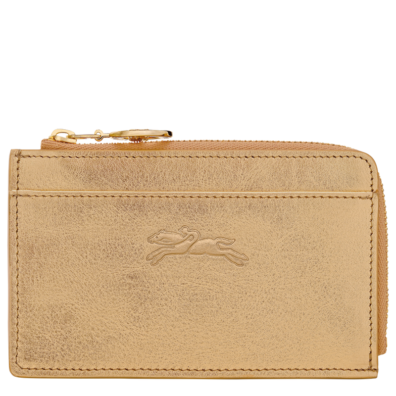 Le Pliage Xtra Card holder , Gold - Leather  - View 1 of  2