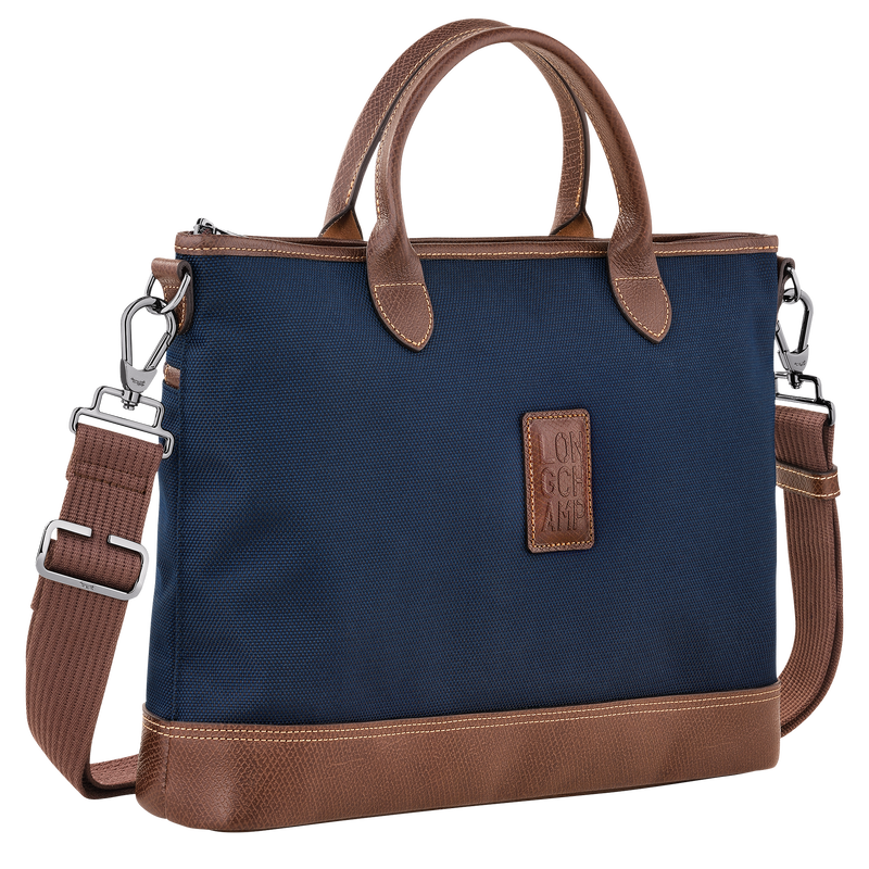 Boxford S Briefcase , Blue - Recycled canvas  - View 3 of  5