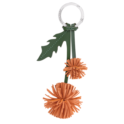 Key ring , Orange - Leather