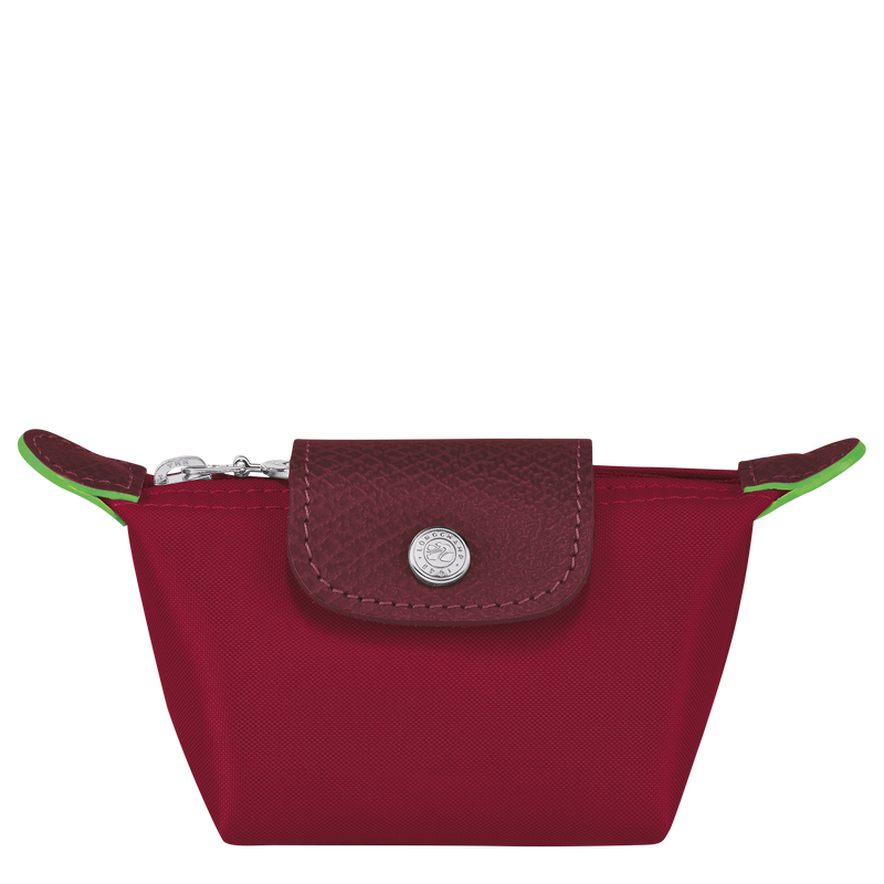 Le Pliage Green Coin purse Red Recycled canvas Longchamp TH