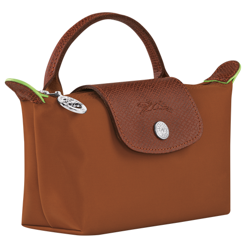 LONGCHAMP Le Pliage Green Pouch with Handle (COGNAC)