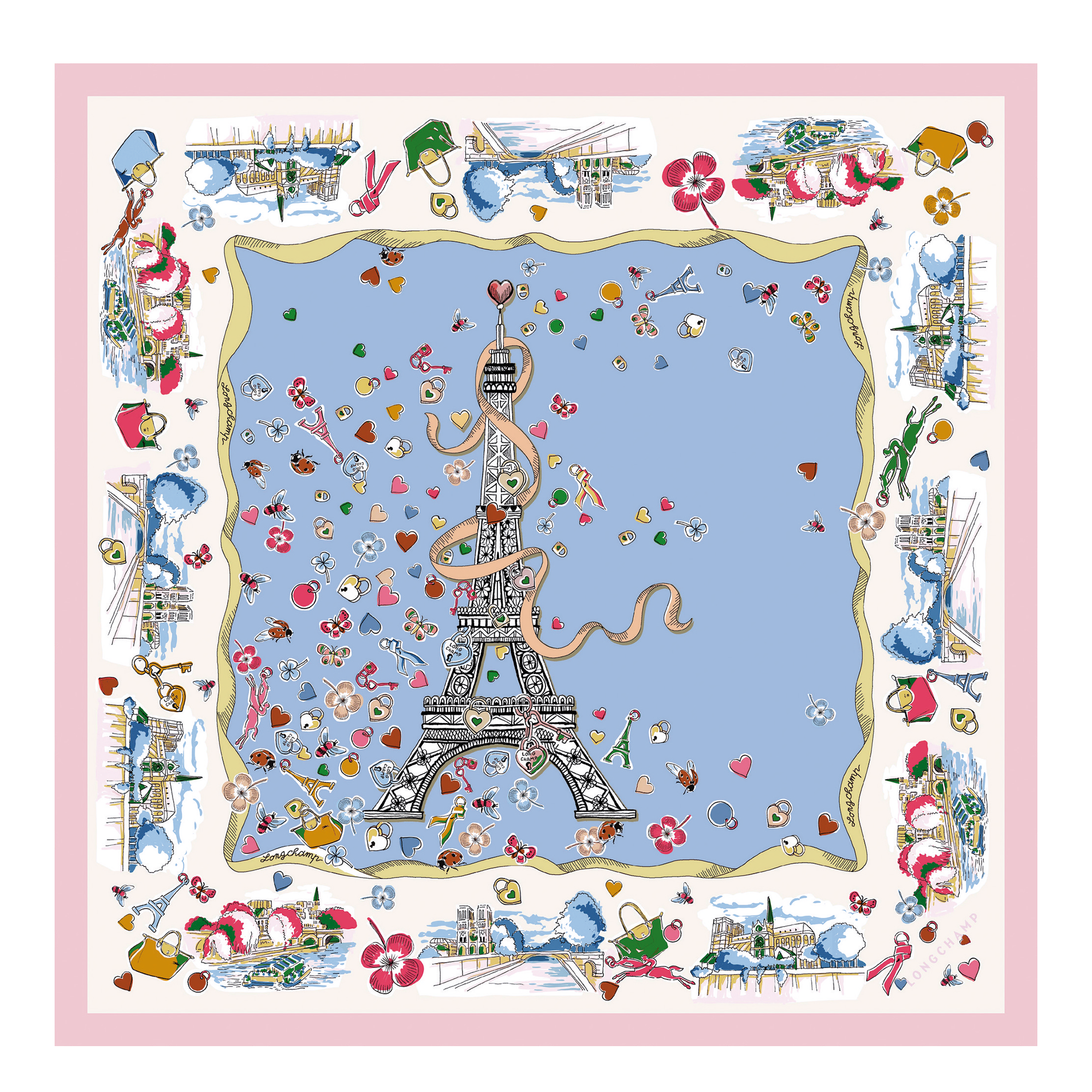 Tour Enchant&eacute;e Silk scarf 50, Bright Blue