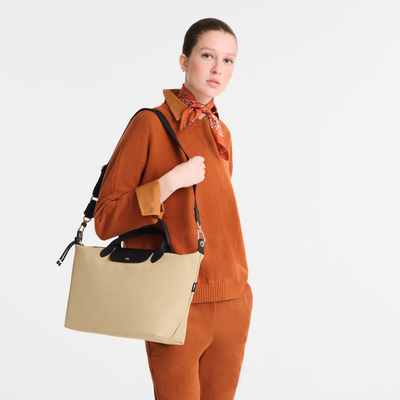 Le Pliage Energy L Handbag , Clay - Recycled canvas