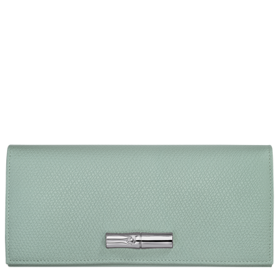 Le Roseau Flap wallet , Celadon - Leather