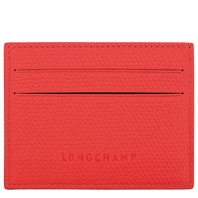 Le Roseau Card holder , Vermilion - Leather
