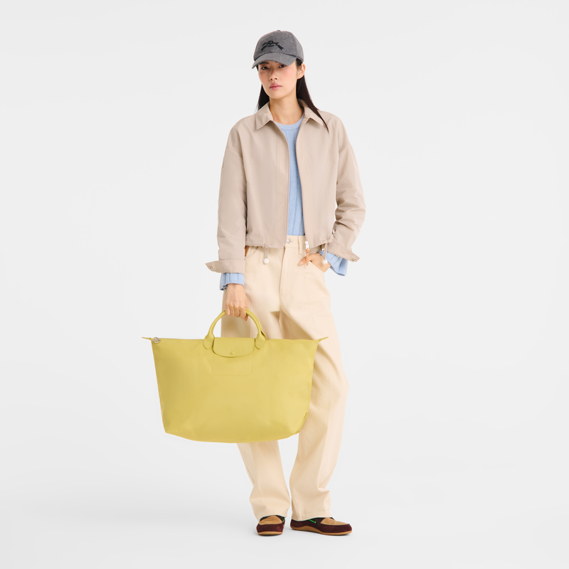 Le Pliage One S Travel bag , Lime - Canvas  - View 2 of  7