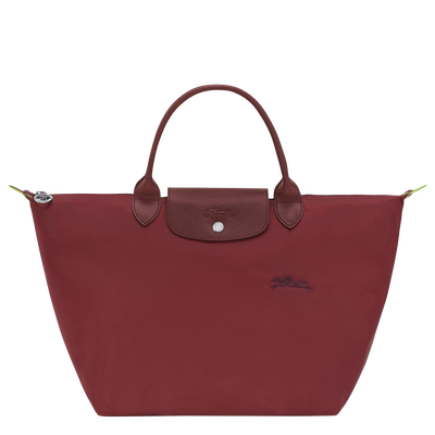 Le Pliage Green M Handbag , Pomegranate - Recycled canvas