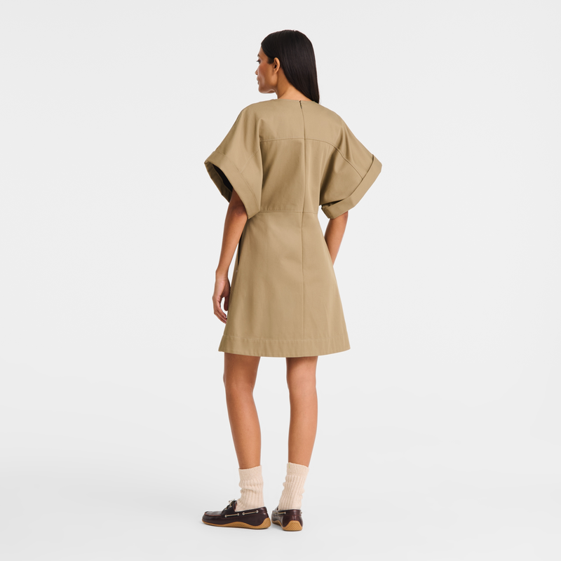 Short dress , Lichen - Double-face gabardine  - View 3 of  4
