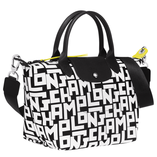 Longchamp black and shop white bag