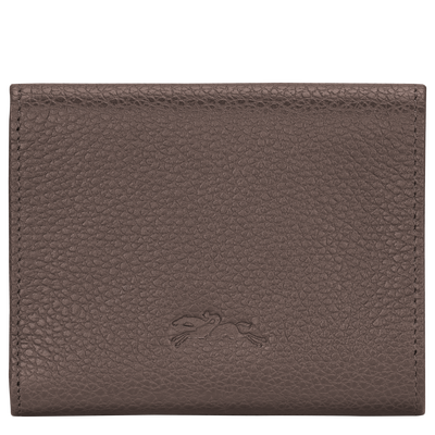 Le Foulonn&eacute; Compact wallet , Taupe - Leather