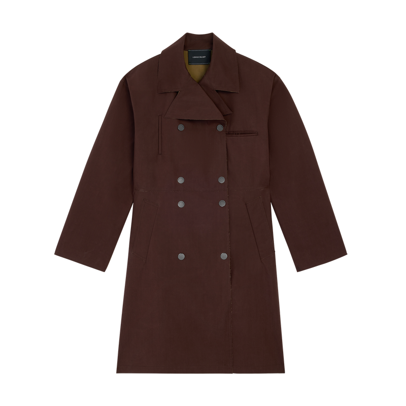 Trench coat , Mocha - Water-repellent technical canvas  - View 1 of  4