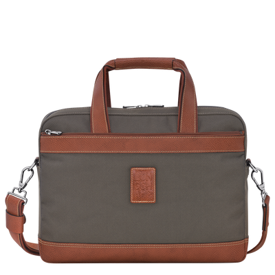 Boxford S Briefcase , Brown - Recycled canvas