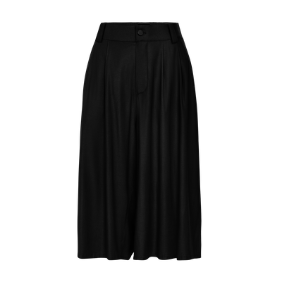 Shorts , Black - Viscose twill