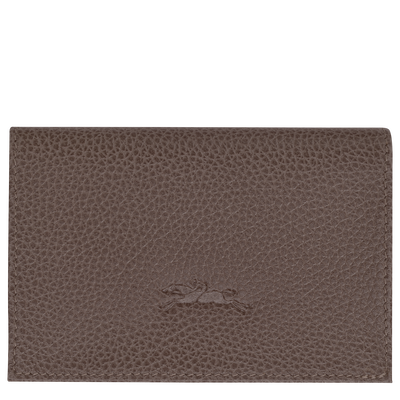 Le Foulonn&eacute; Card holder , Taupe - Leather