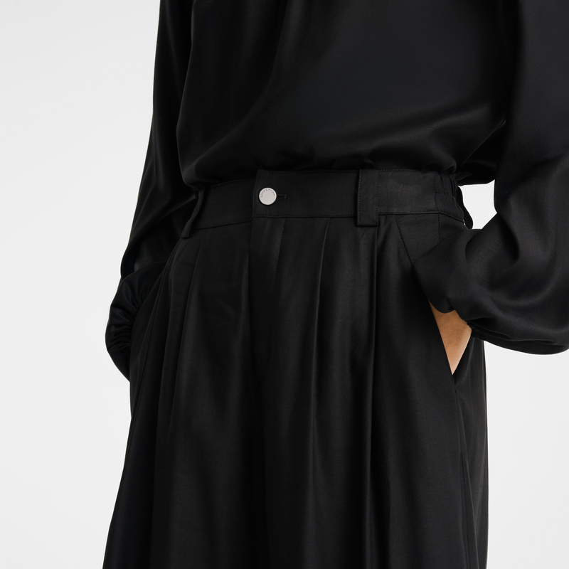 Shorts , Black - Viscose twill  - View 3 of  5