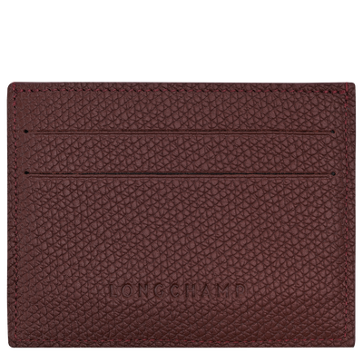 Le Roseau Card holder , Burgundy - Leather