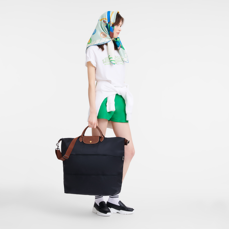 Le Pliage Original Travel bag expandable Black Recycled canvas