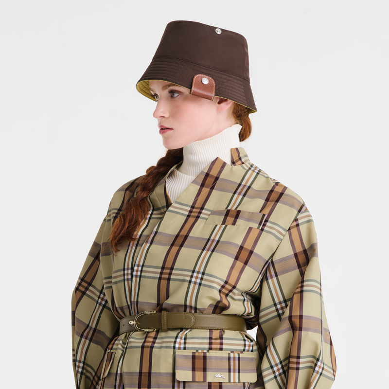 Reversible bucket hat , Mocha/Pistachio - Techno taffeta  - View 1 of  4